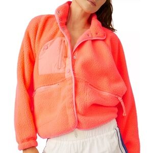 FP Movement Women's Hit the Slopes Fleece Jacket- NEON CORAL small